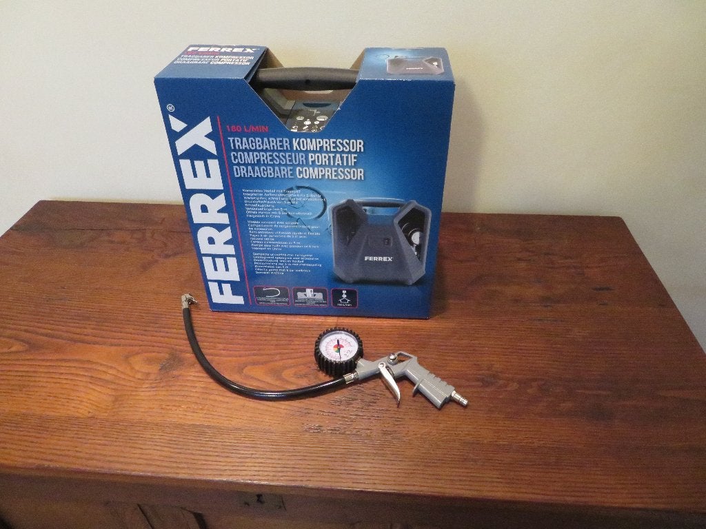 Ferrex Draagbare Compressor - Nieuw in Doos, Mobiel, 6 tot 10 bar, Nieuw, Ophalen of Verzenden
