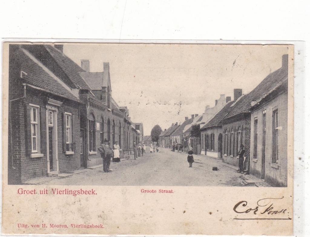Vierlingsbeek-Groote Straat 1907, Verzamelen, Verzenden, Voor 1920, Gelopen, Noord-Brabant
