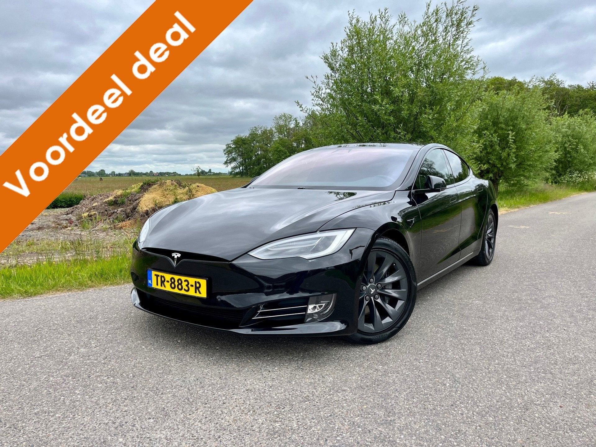 Tesla Model S 100D / BTW Auto / 1ste Eigenaar / SoH 87,3 % /, Auto's, Tesla, Zwart, 110 €/maand, Model S, Leder en Stof