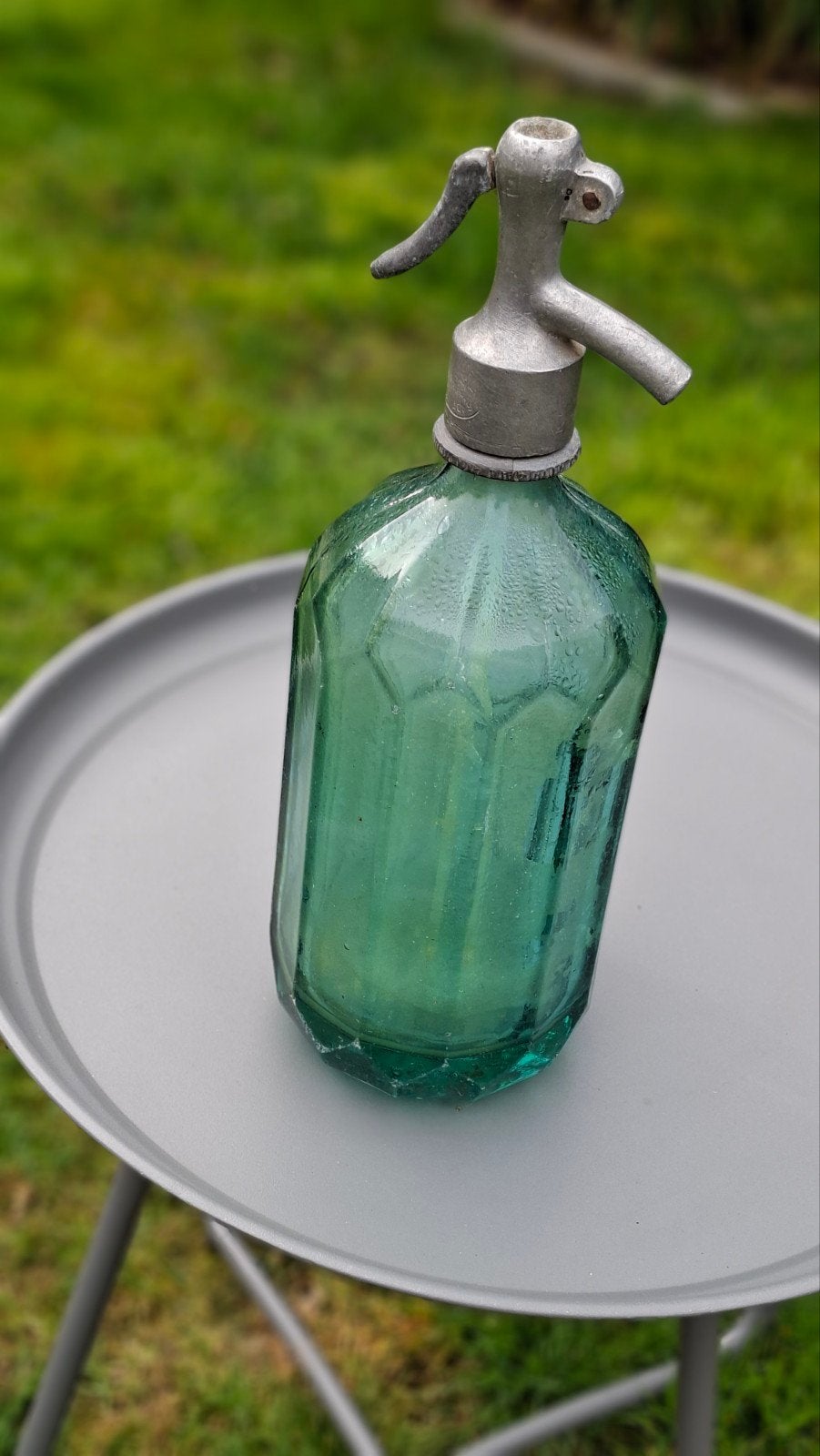 Brocante Spuitfles - Groen Glas - H31, Ophalen