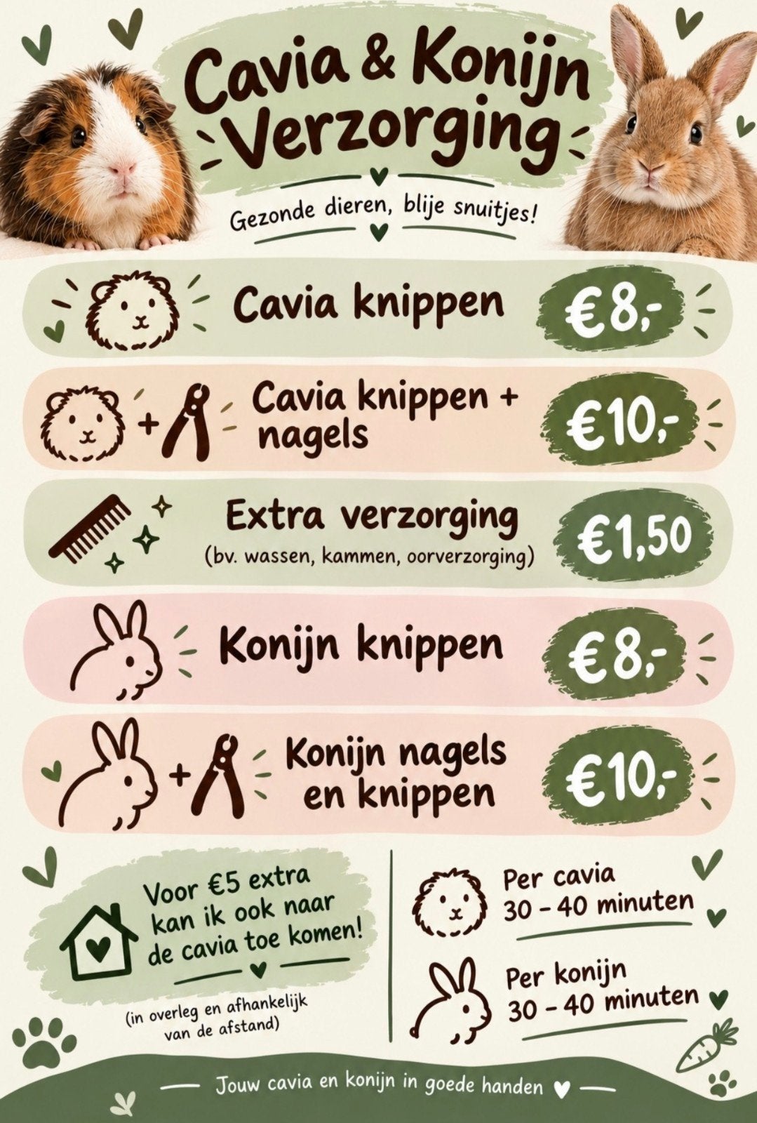 laat Jou konijn/cavia bij ons knippen, Ophalen of Verzenden, Knaagdier of Konijn