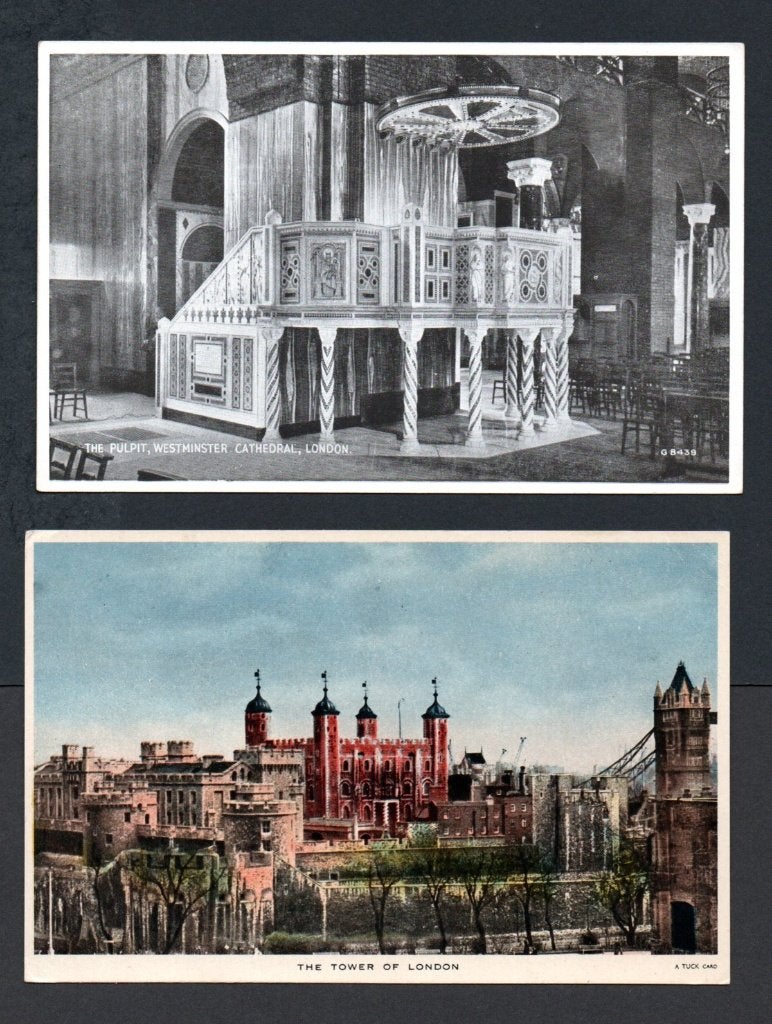 2 ongelopen oude ansichtkaarten Groot Brittannië, Ophalen of Verzenden, Voor 1920, Ongelopen, Engeland