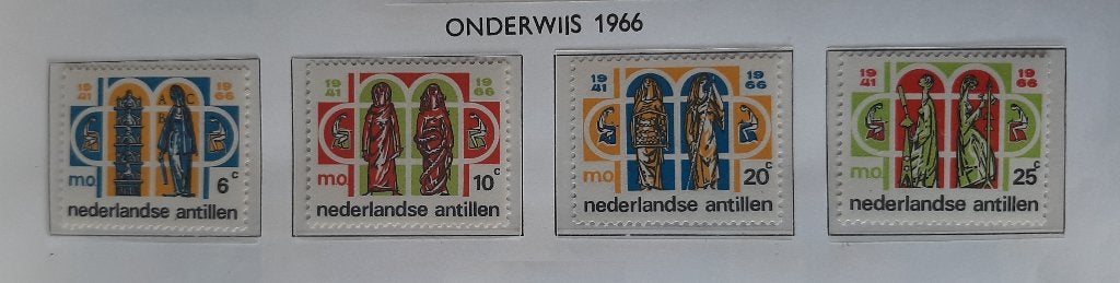 1966 Nederlandse Antillen 25 jaar Onderwijs Nvph 372 - 375, Ophalen