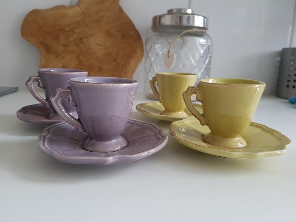 Espressokopjes brocante landelijk bohemien kopjes Westwing, Keramiek, Nieuw, Ophalen of Verzenden, Overige stijlen