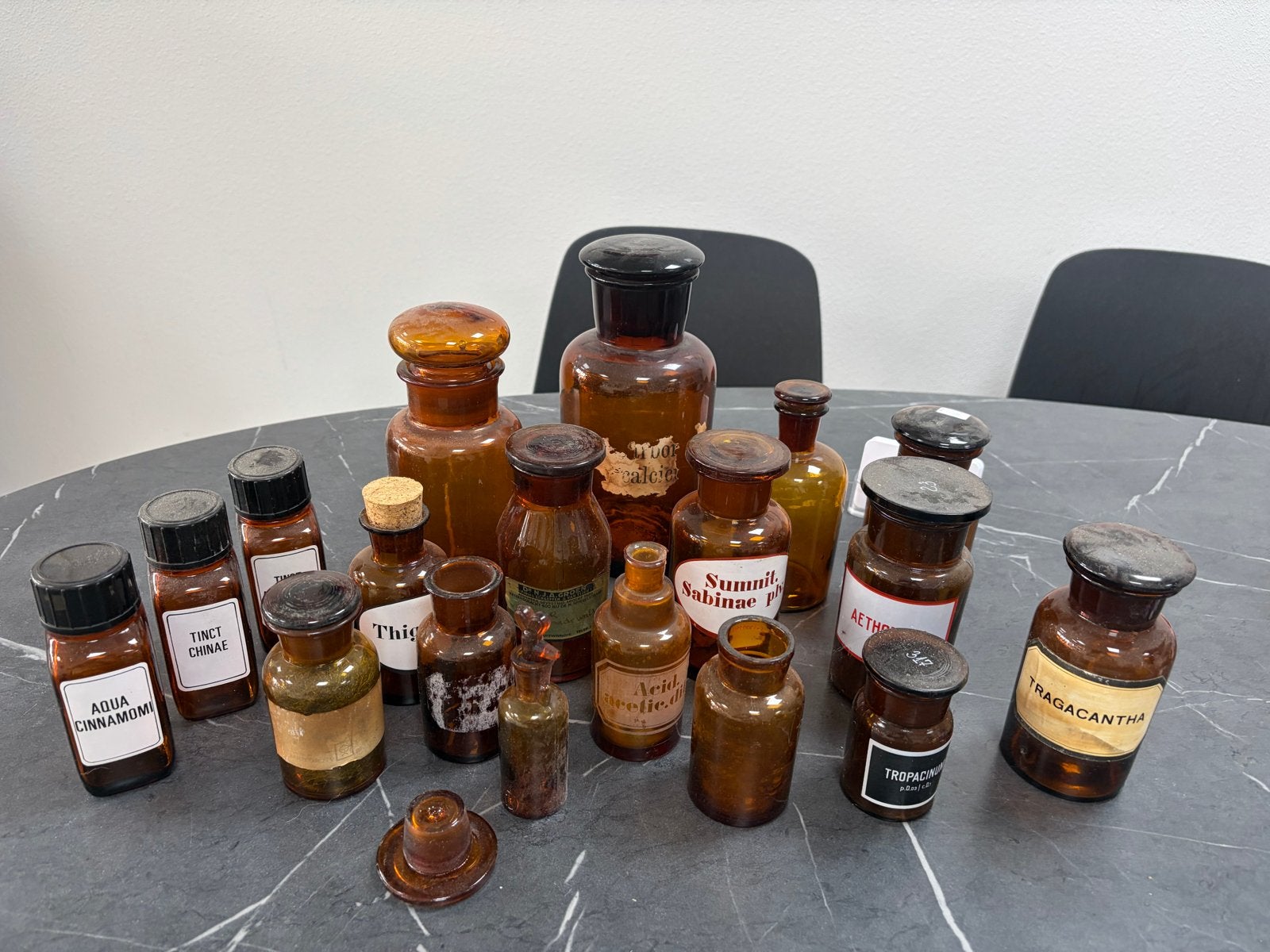 Antieke Apothekersflessen - Diverse Maten en Etiketten, Ophalen