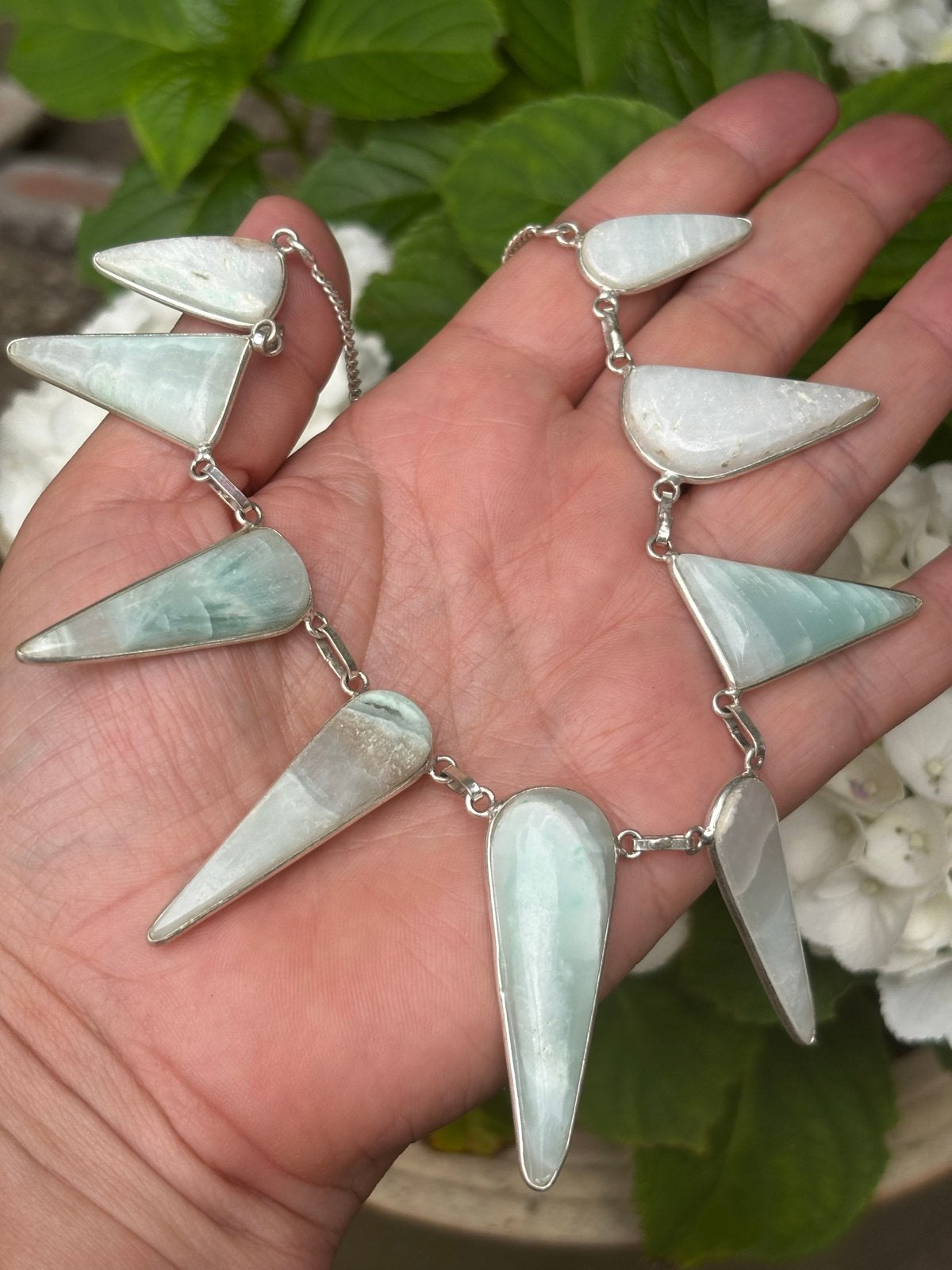Prachtige Hemimorfiet Edelsteen Ketting - Uniek Design, Sieraden, Tassen en Uiterlijk, Kettingen, Blauw, Nieuw, Ophalen of Verzenden