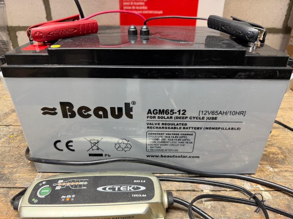Beaut AGM Accu 65 Ampére Solar Deep Cycle 12V 65Ah (C10), Ophalen, Nieuw