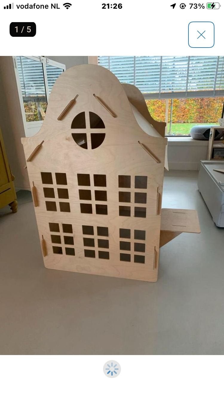 Mooi houten speelhuisje van Playhouse, Kinderen en Baby's, Ophalen, Zo goed als nieuw, Hout