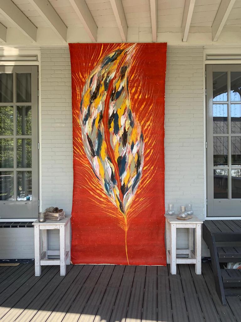 Panart schilderij op linnen, Ophalen