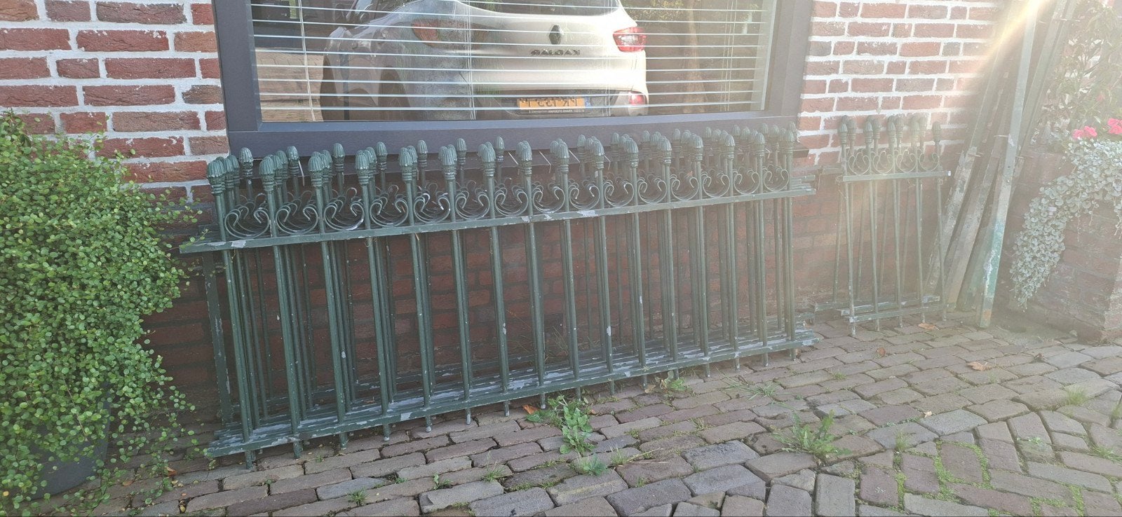 Gebruikt ijzeren tuinhek - Groen, Tuin en Terras, Ophalen, Gebruikt, IJzer, Tuinhek
