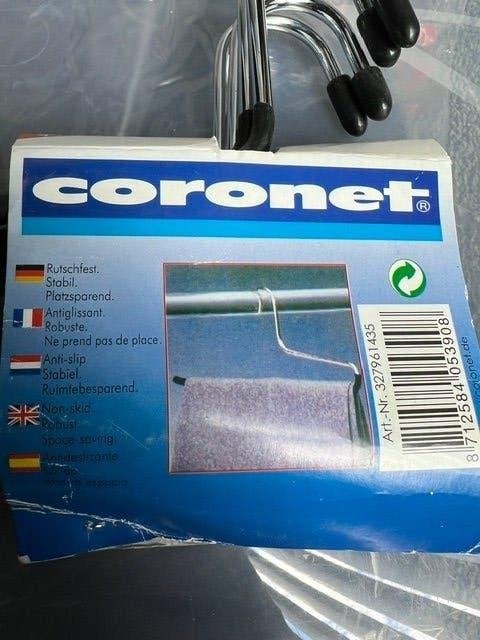 NIEUW 4 Broekhangers Coronet met anti slip coating, Kleding | Dames, Kledinghangers, Verzenden, Nieuw, Metaal, Volwassenen