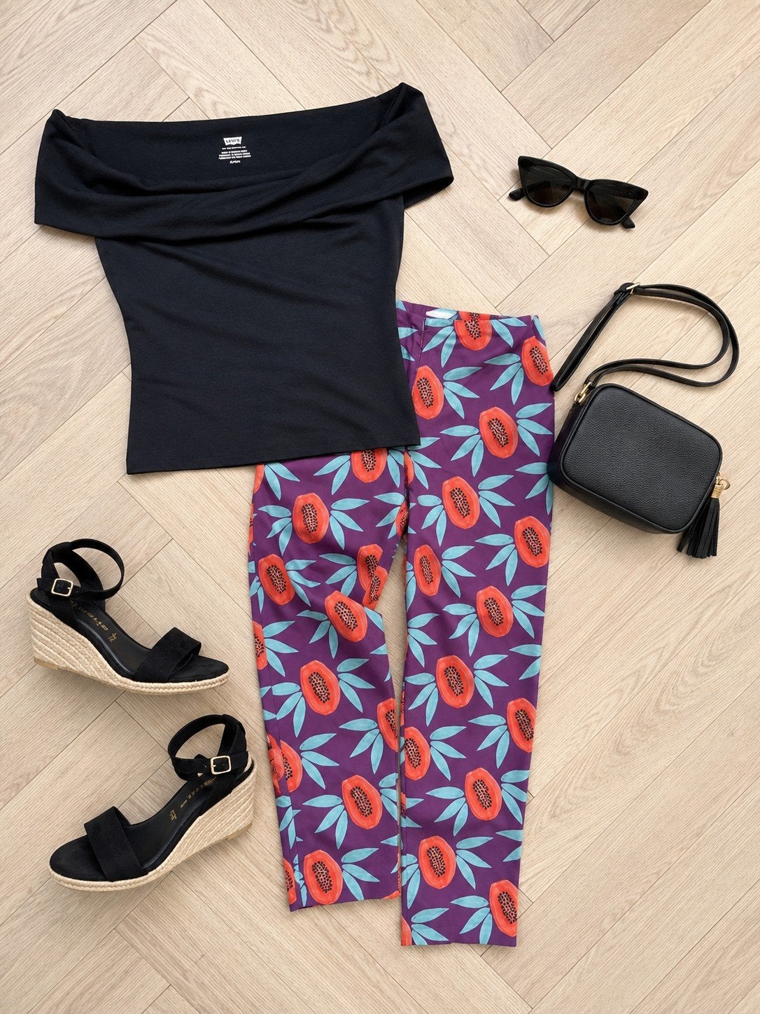Fabienne Chapot Paarse 7/8 Broek Papaya Print Maat S, Kleding | Dames, Verzenden, Paars, Nieuw, Maat 36 (S)