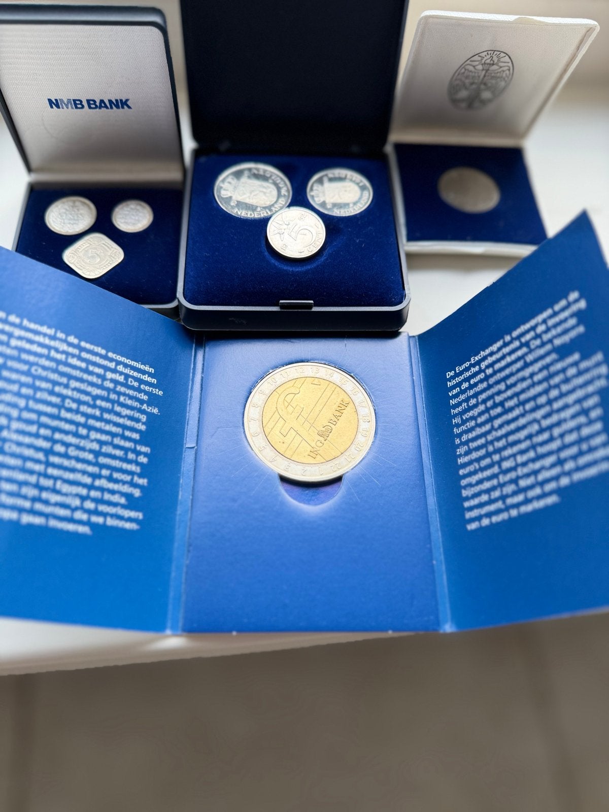 NMB Bank Euro-Exchanger en Nederlandse munten set, Ophalen of Verzenden, Koningin Beatrix, Euro's, Setje