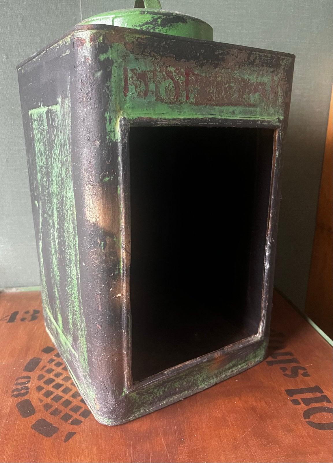 Vintage koektrommel metaal - 23,5x23,5x35 cm, Ophalen of Verzenden