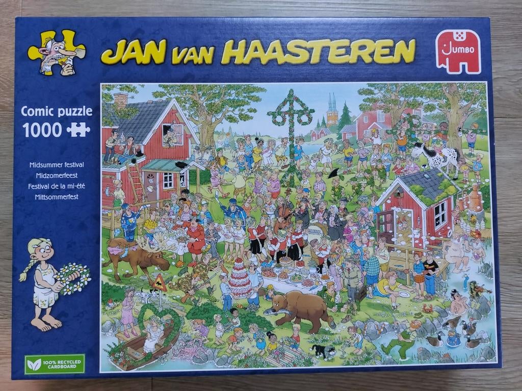 Puzzel Jan van Haasteren - Midzomerfeest - 1000 stukjes, Ophalen, 500 t/m 1500 stukjes, Zo goed als nieuw