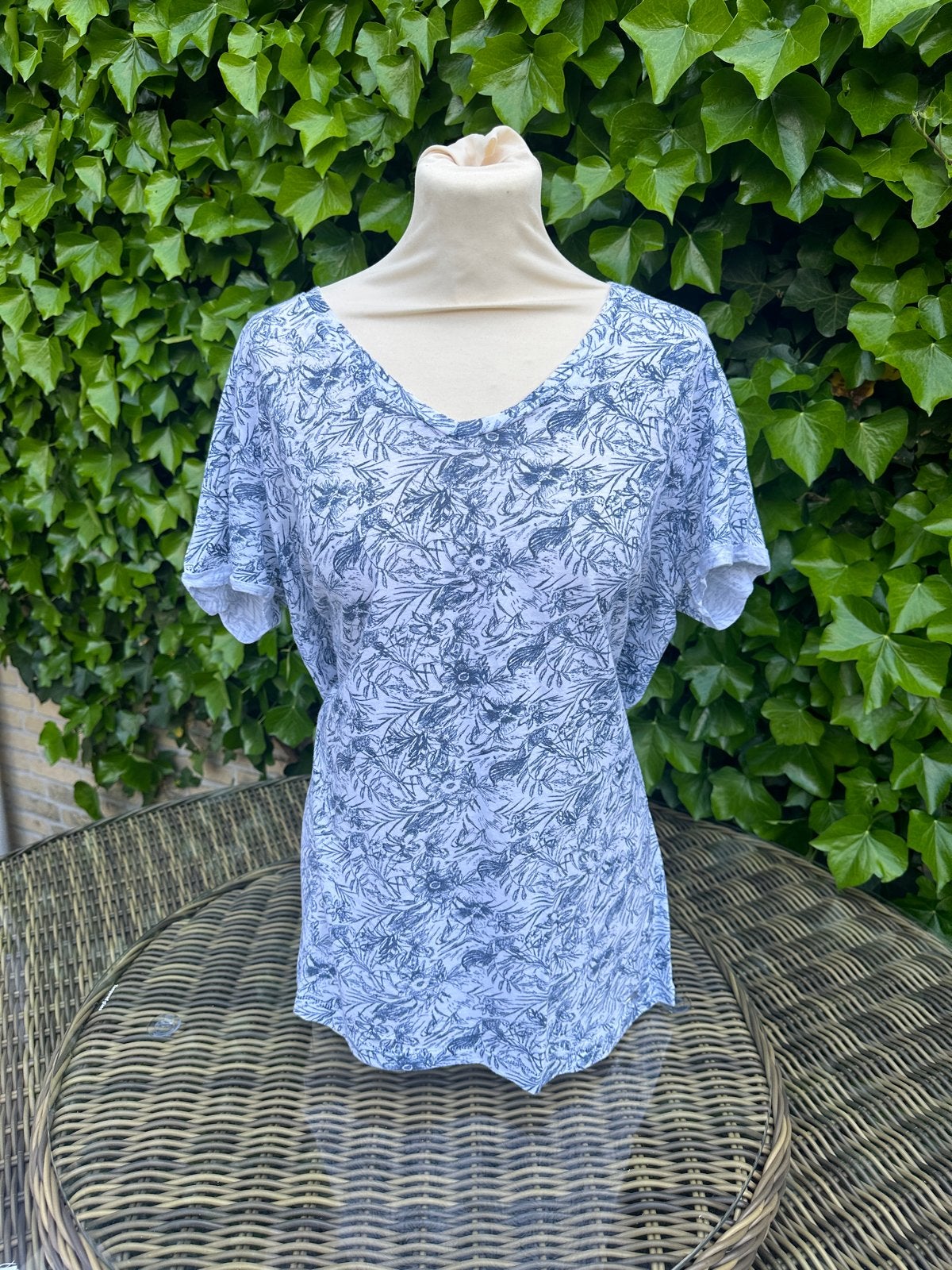 McGregor T-shirt met print | blauw wit | maat XXL, Kleding | Dames, T-shirts, Wit, Maat 46/48 (XL) of groter, Ophalen of Verzenden