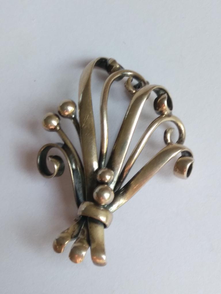 BROCHE/hanger, sterling, 4.5x 3.2 cm, uit Denemarken, Ophalen of Verzenden, Zilver, Broche