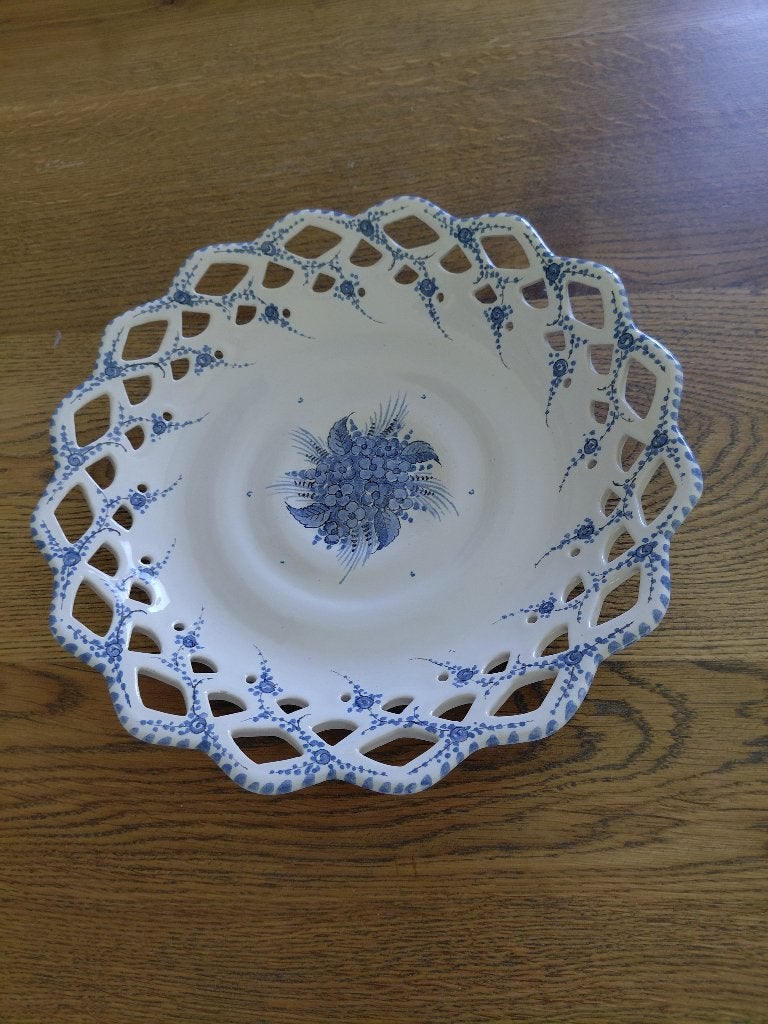 Schaal Zenith gouda met hortensia motief, Huis en Inrichting, Ophalen, Rond, Porselein of Keramiek