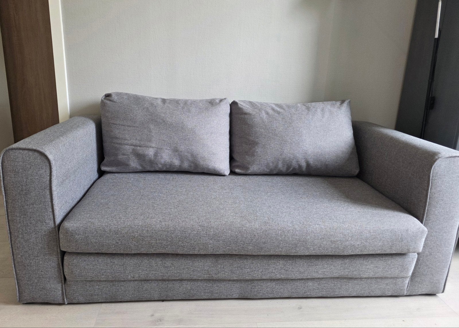 Te koop grijze slaapbank 1,58 x 69 cm, Ophalen, 70 cm of minder, Tweepersoons, 190 cm of minder