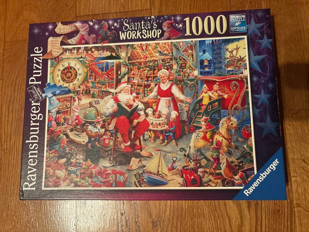Ravensburger Santa's Workshop Legpuzzel 1000 stukjes, Ophalen, 500 t/m 1500 stukjes, Zo goed als nieuw, Legpuzzel