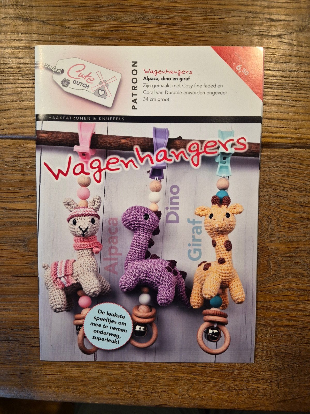 Haakpatroon Wagenhangers: Alpaca, Dino, Giraf (Cute Dutch), Kinderen en Baby's, Speelgoed | Babyspeelgoed, Ophalen of Verzenden