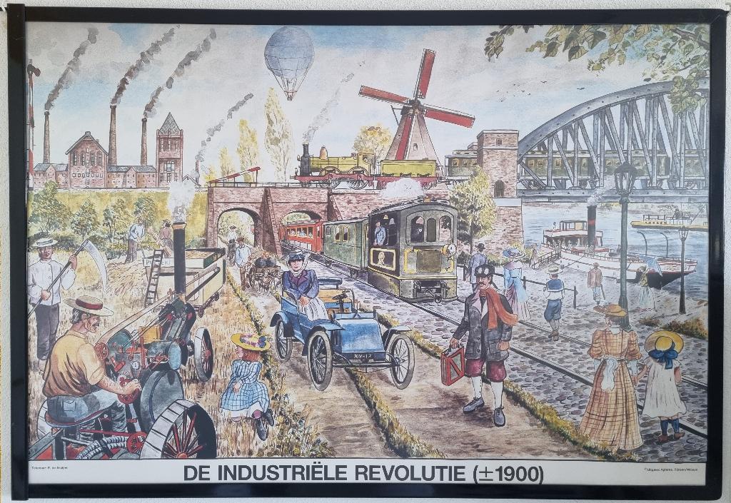 schoolplaat 2x walvisvaart & industriële revolutie, Antiek en Kunst, Antiek | Schoolplaten, Ophalen, Geschiedenis