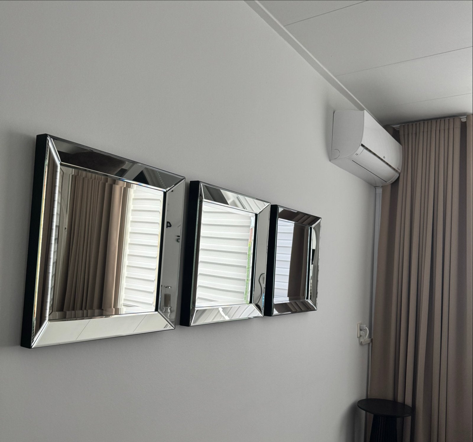 3 Eric Kuster stijl spiegels - Zo goed als nieuw 50x50cm, Huis en Inrichting, Ophalen, Vierkant