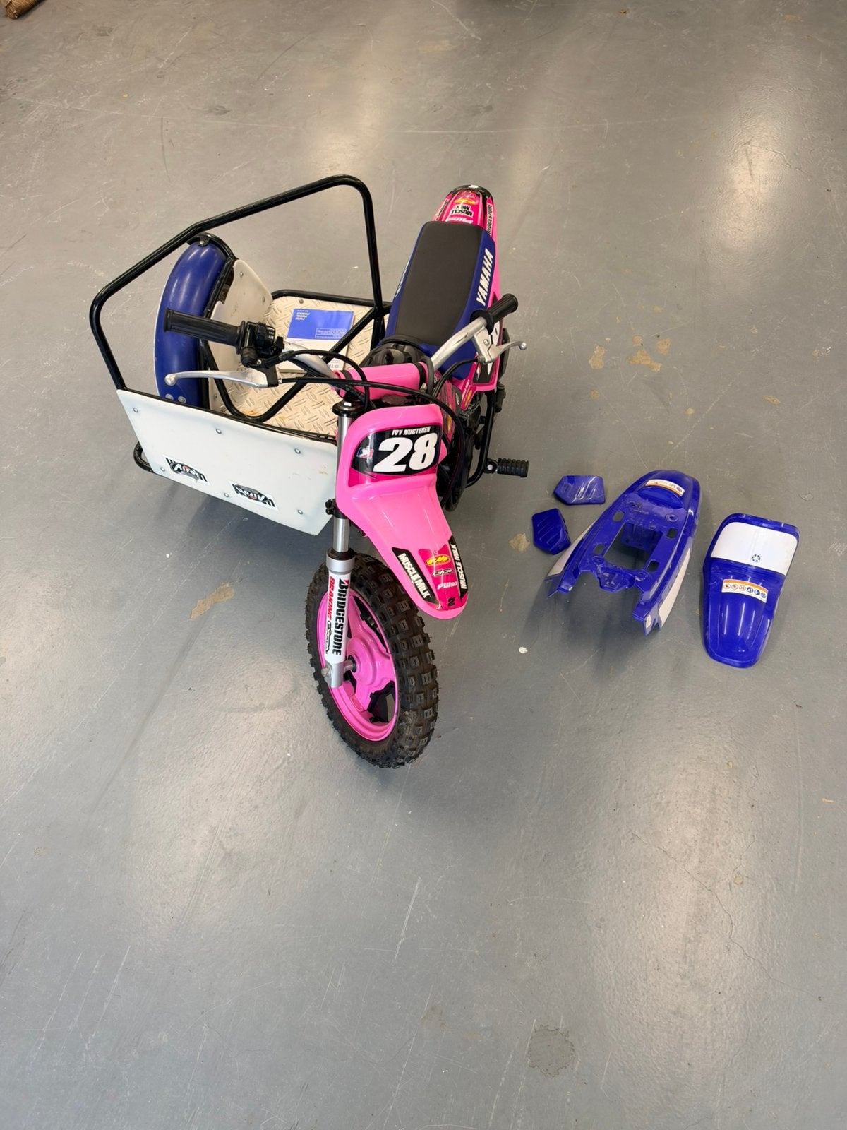 Yamaha pw 50 met zijspan, Ophalen of Verzenden, Gebruikt