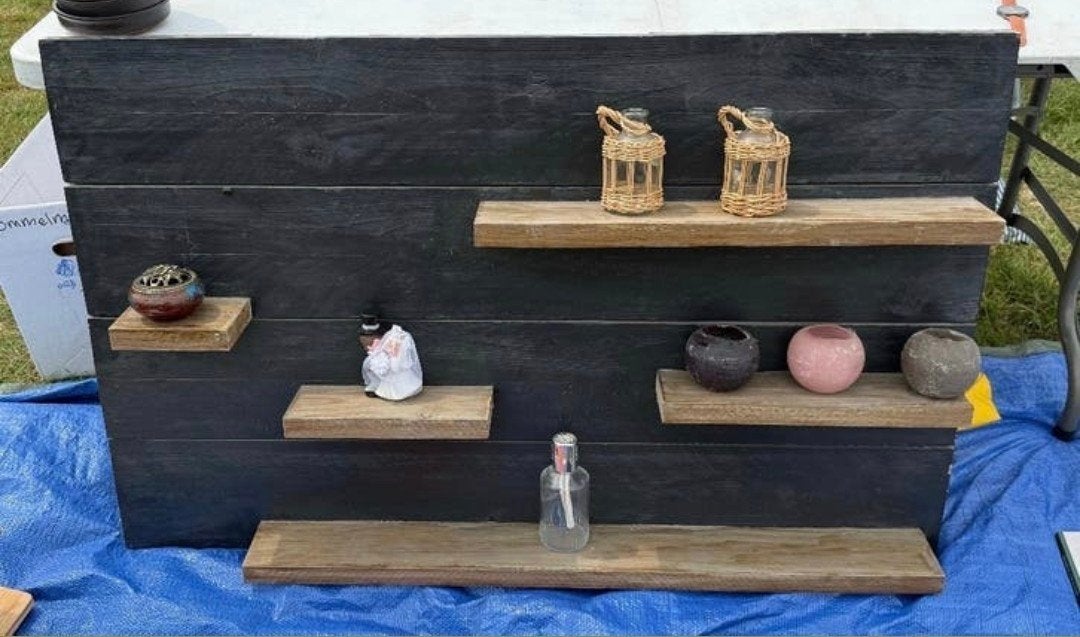 Zwart houten rustiek wandrek, Ophalen