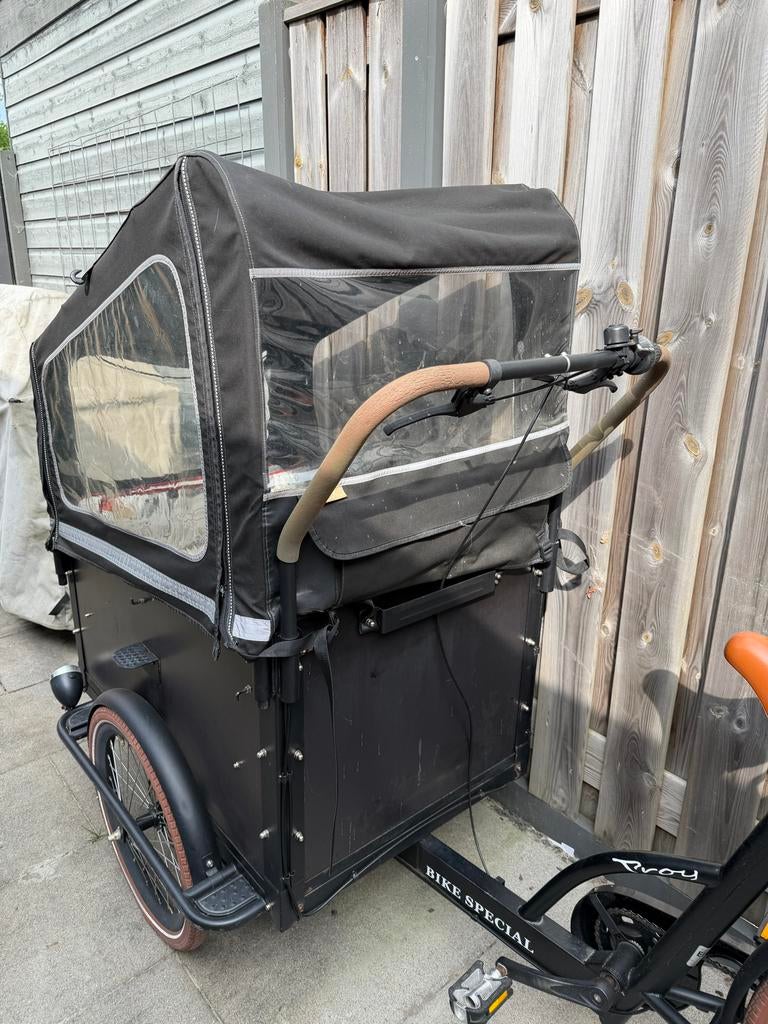 Bakfiets met huif - Ideaal voor kinderen en goederen, Fietsen en Brommers, Gebruikt, Huif, 2 kinderen, Schijfrem