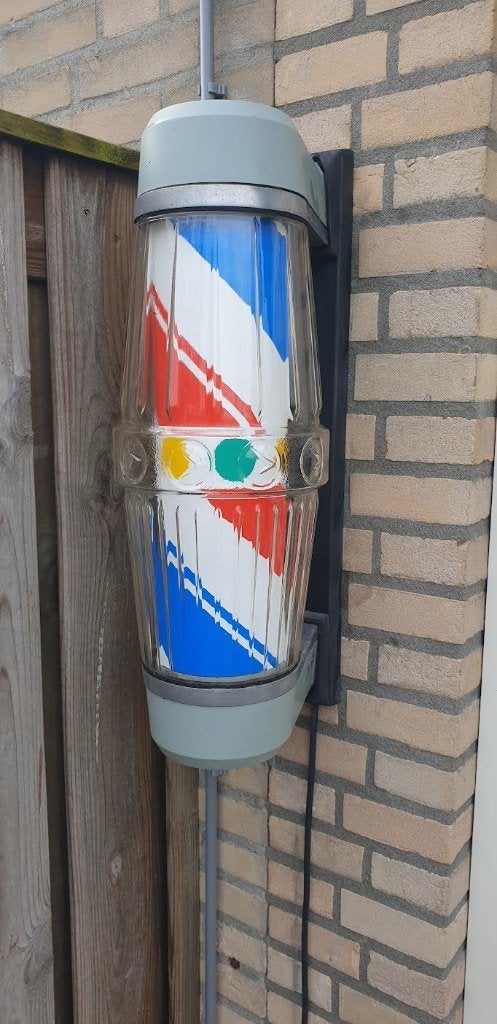 Originele Kapperspaal Barbierspaal Barber pole, Ophalen of Verzenden, Gebruikt