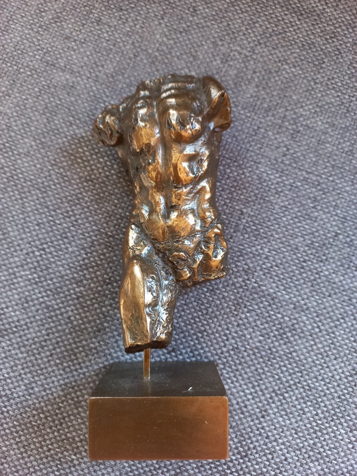 Bronzen Buste Mannelijk Torso - Museum Gallerie der Meesters, Antiek en Kunst, Kunst | Beelden en Houtsnijwerken, Buste, Brons
