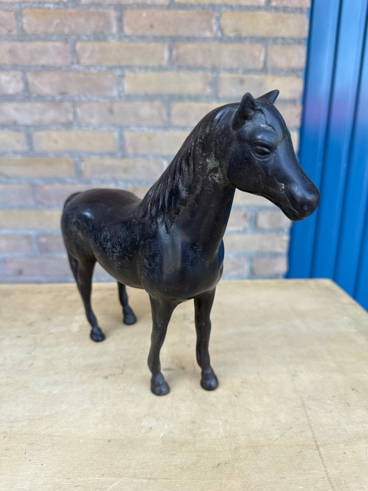 Antiek Bronzen Paard Beeld - 22cm Hoog, Ophalen, Brons
