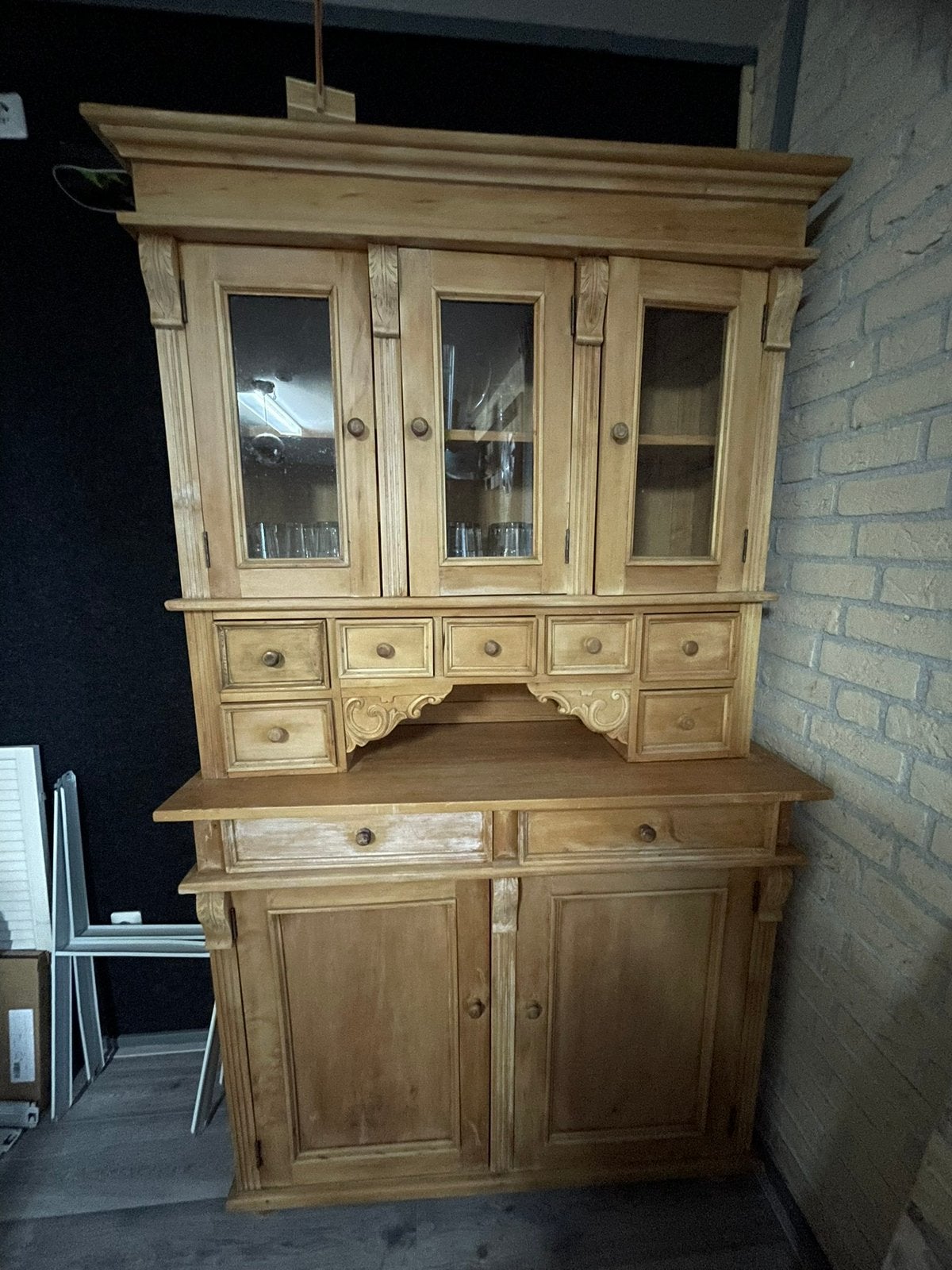 Hout buffetkast ( 2 delen), Ophalen, Gebruikt, 200 cm of meer, 25 tot 50 cm
