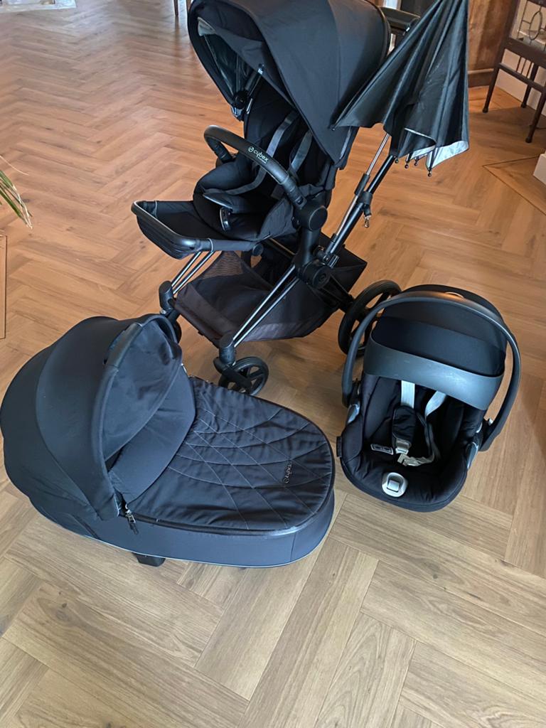 Cybex priam set compleet all black, Kinderen en Baby's, Kinderwagens en Combinaties, Ophalen, Zo goed als nieuw, Overige merken