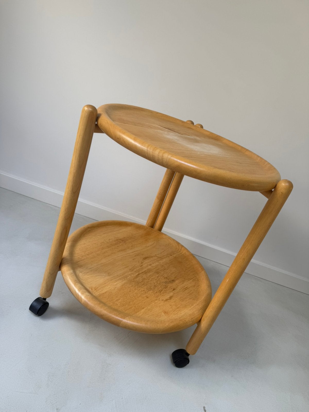 Vintage grenen houten trolley, Ophalen