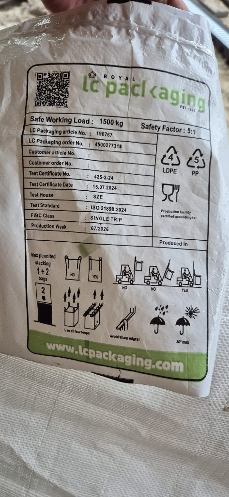 Gratis lege Big Bag, Ophalen, Zo goed als nieuw