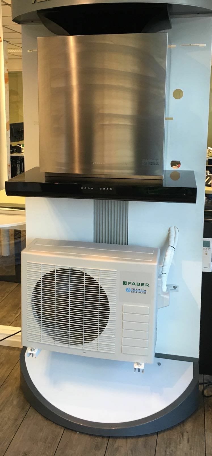 RVS Afzuigkap met Geïntegreerde Split Level Airco, Ophalen, Nieuw, 3 snelheden of meer, Koelen en Ontvochtigen