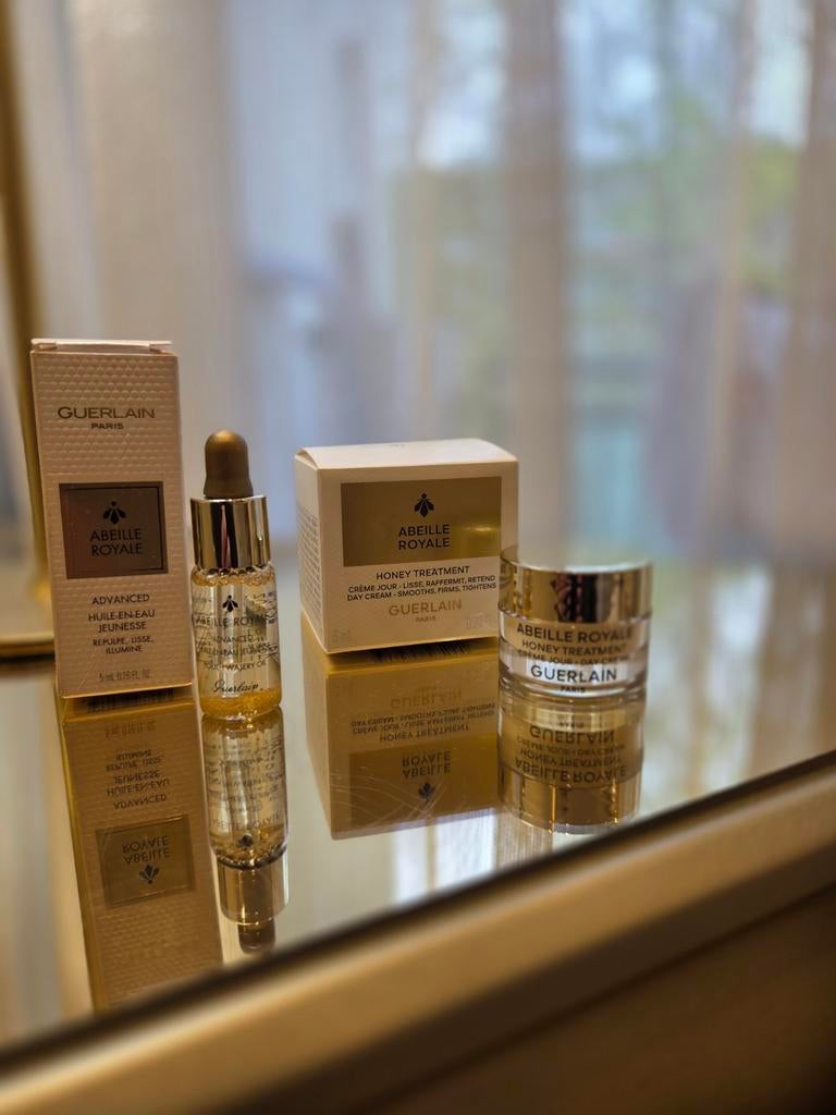 Guerlain Abeille Royale Mini Set: Olie & Dagcrème, Ophalen of Verzenden, Nieuw, Gehele gezicht, Verzorging