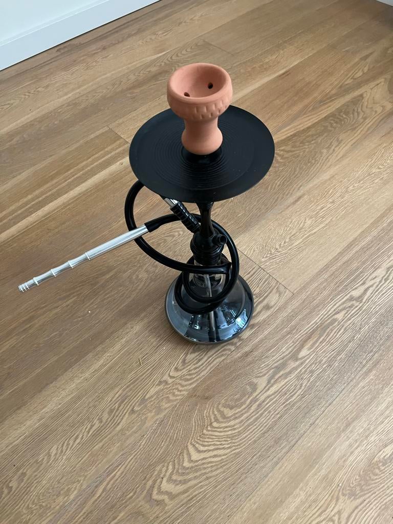 Zwarte shisha waterpijp met kleikom, Ophalen, Zo goed als nieuw