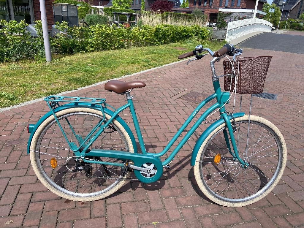 bijna nieuwe damesfiets, Fietsen en Brommers, Fietsen | Dames | Damesfietsen, Velgrem, Versnellingen, 56 cm of meer, Zo goed als nieuw
