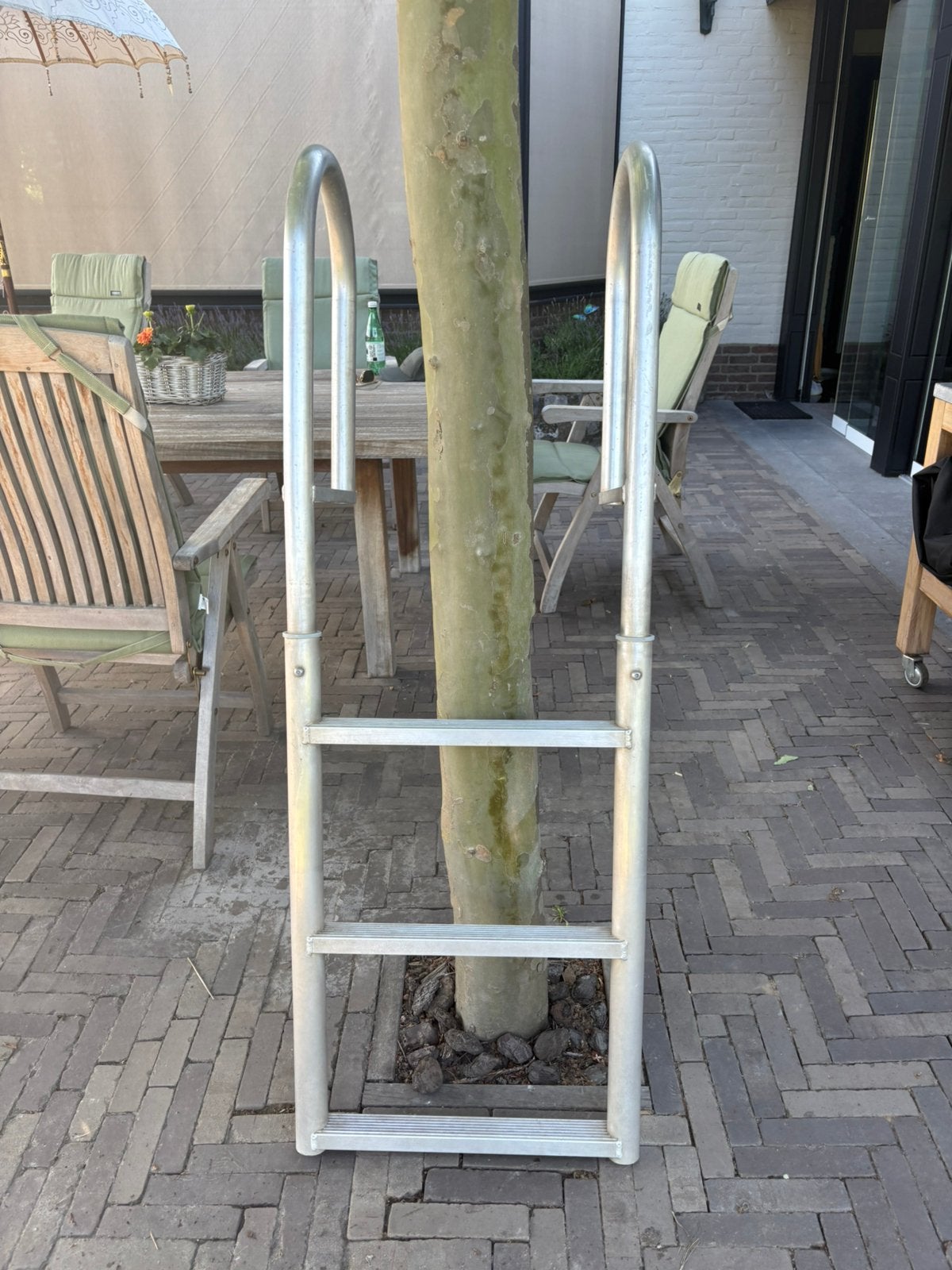 Zwemtrap aluminium, Ophalen of Verzenden, Zo goed als nieuw, Trap, Minder dan 2 meter