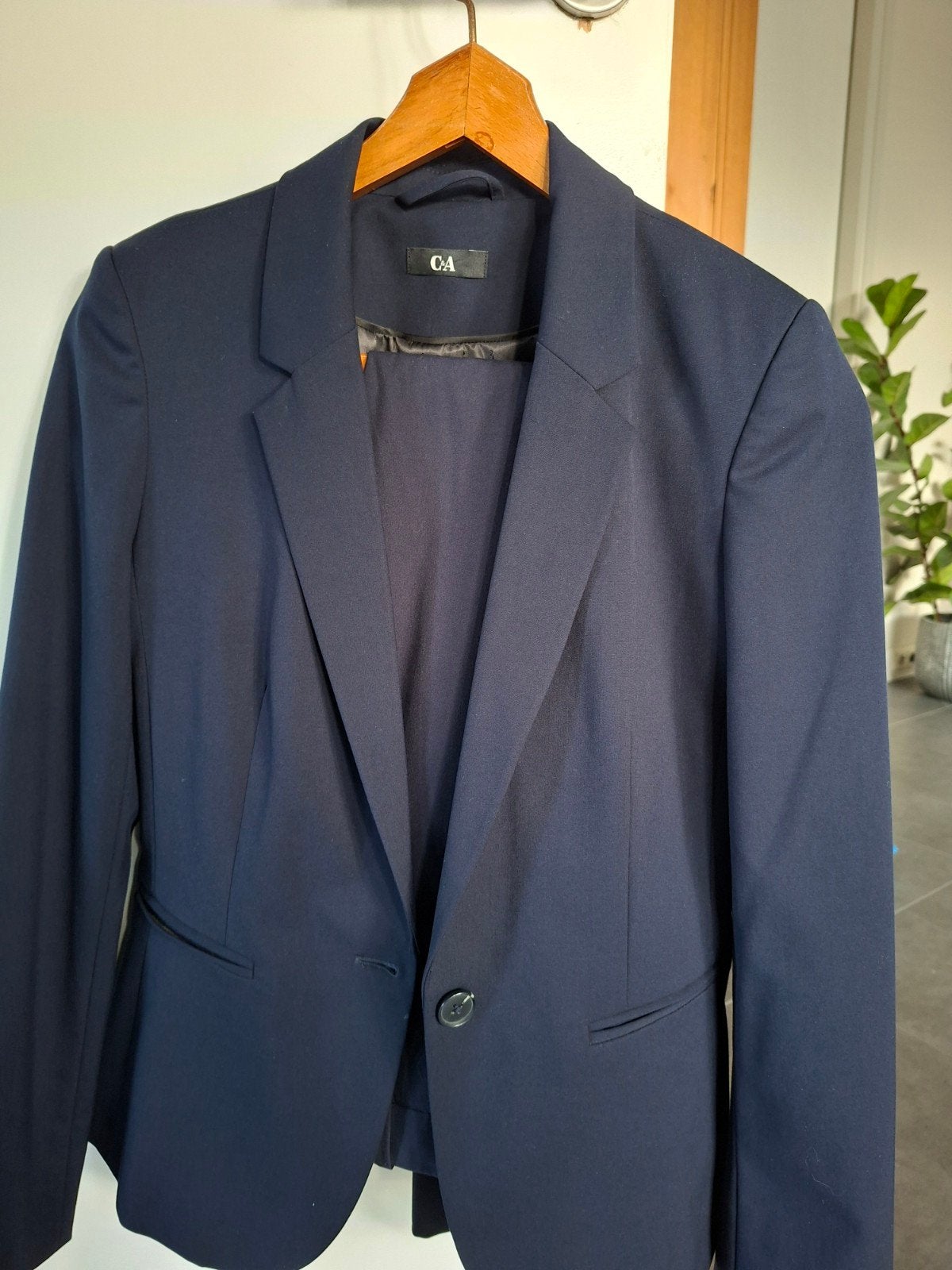 Damespak C&A blazer en broek(en), Kostuum of Pak, Blauw, Ophalen of Verzenden, Zo goed als nieuw