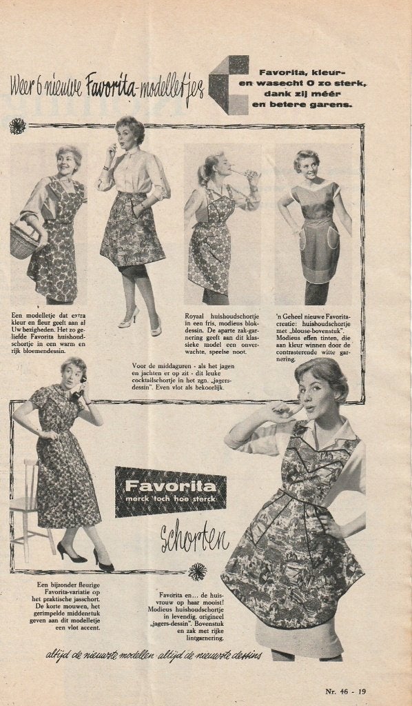 retro reclame 1958 Favorita schorten nieuwste modellen, Verzenden, Overige typen
