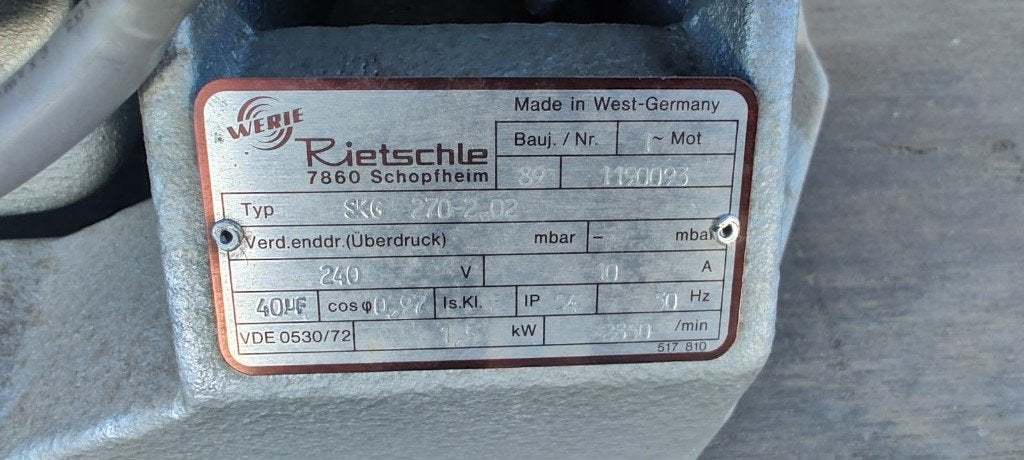 rietschle blower, Ophalen, Gebruikt