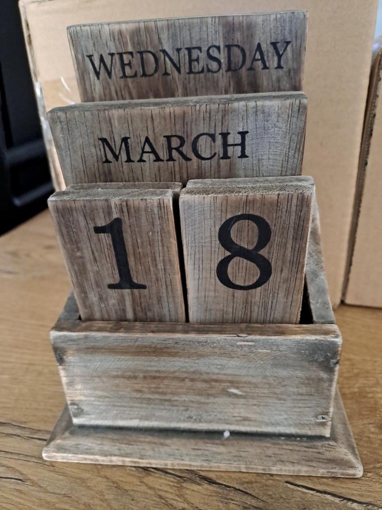 Houten kalender, Ophalen of Verzenden