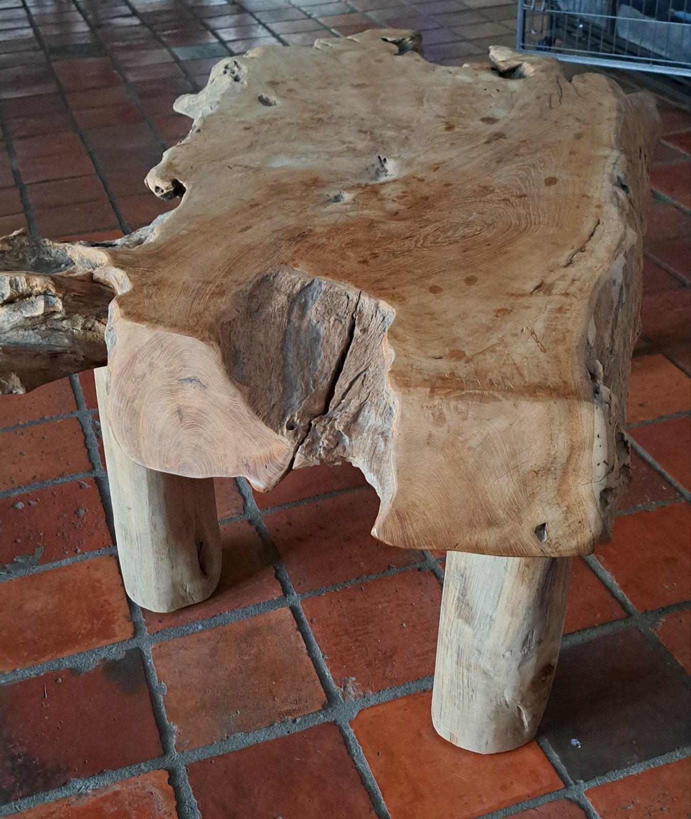Unieke Suarhout Boomstam Salontafel - Natuurlijk Design, Ophalen, 100 tot 150 cm, Rustiek, Natuurlijk, Bohemian, Nieuw