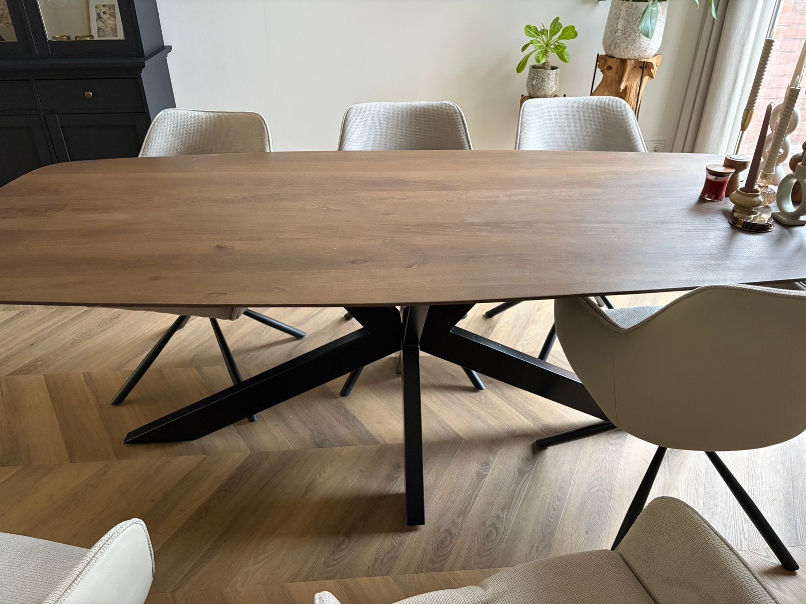 Tafel los - of- tafel + 6 stoelen, Huis en Inrichting, Tafels | Eettafels, Ophalen, 100 tot 150 cm, 200 cm of meer, Zo goed als nieuw