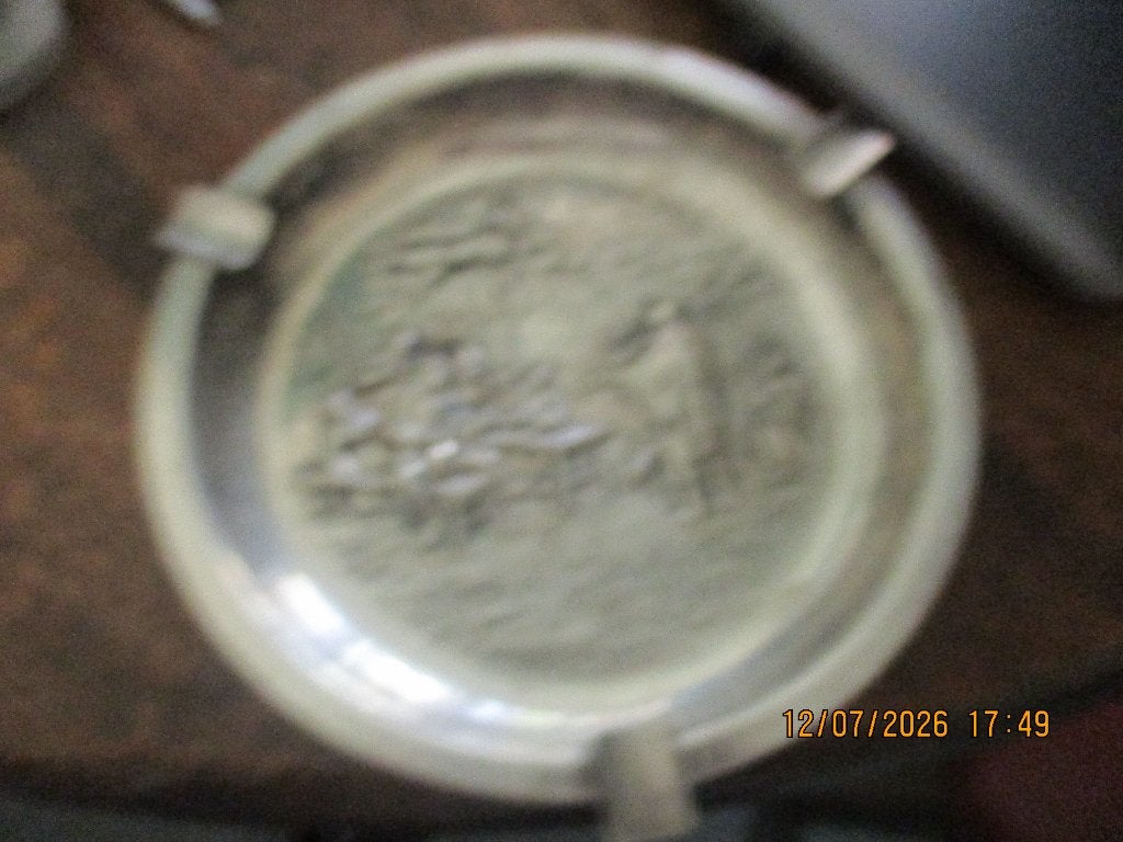asbak  zilpla 90, Ophalen of Verzenden, Zilver