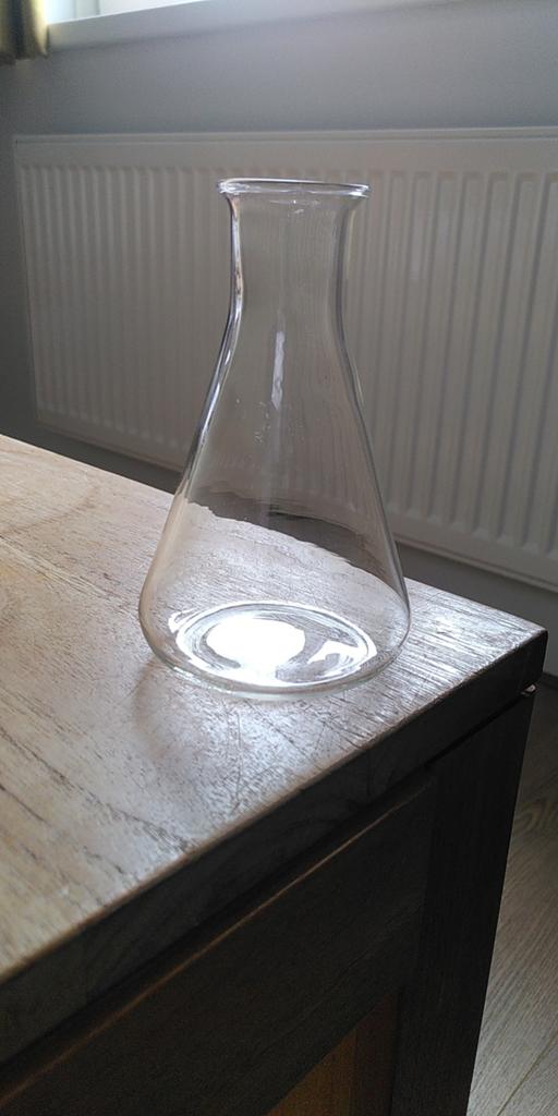 Glazen Erlenmeyer Vaas - Decoratief en Modern, Antiek en Kunst, Ophalen of Verzenden